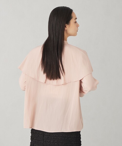 ブラウス シャツ 「EMMEL REFINES」EM パウダリータッチサテン ケープ ブラウス レディース UNITED ARROWS green label relaxing｜<EMMEL REFINES>EM