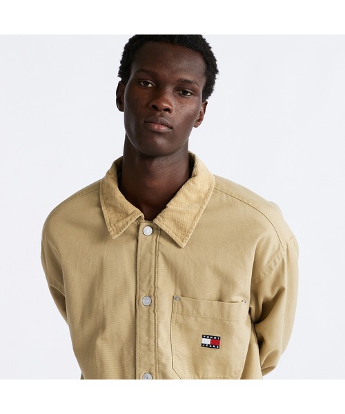 TOMMY JEANS シャツ キャンバスコーデュロイオーバーシャツ