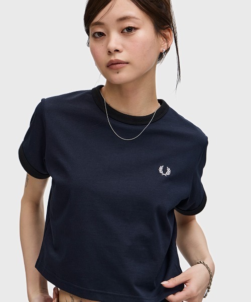 【FRED PERRY】Tシャツ クロップド丈 コットン カジュアル FRED PERRY tシャツ 「FRED PERRY/フレッドペリー」 クロップド