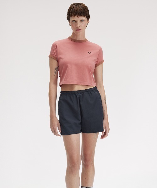 tシャツ Cropped Ringer T-Shirt／クロップドＴシャツ レディース FRED PERRY tシャツ Cropped Ringer T-Shirt／クロップドT