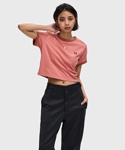FRED PERRY クロップドTシャツ FRED PERRY tシャツ Cropped Ringer T-Shirt／クロップドT
