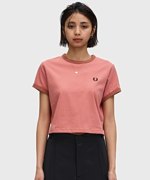 FRED PERRY クロップドTシャツ FRED PERRY tシャツ Cropped Ringer T-Shirt／クロップドT