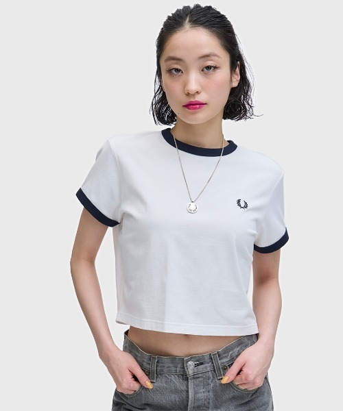 FRED PERRY（フレッドペリー） tシャツ Cropped Ringer T-Shirt