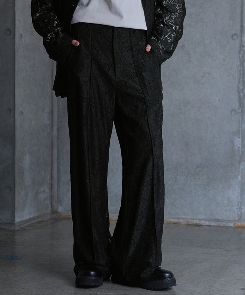 SERACE ワイドパンツ スラックス 「SERACE」Flower lace loose wide
