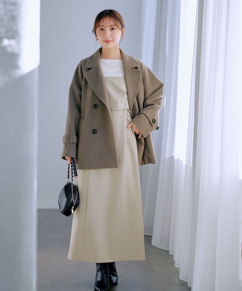 cohina バックリボンラッフルキャミワンピース 「低身長・小柄女性」 バックリボンラッフルキャミワンピース | 小柄・低身長女性向け