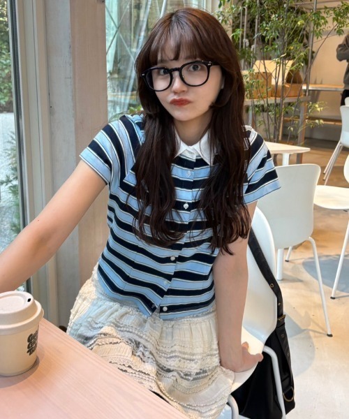 ポロシャツ ポロ border polo shirt／ボーダーポロシャツ レディース