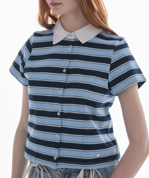 ポロシャツ ポロ border polo shirt／ボーダーポロシャツ レディース ポロシャツ ポロ border polo shirt／ボーダーポロシャツ