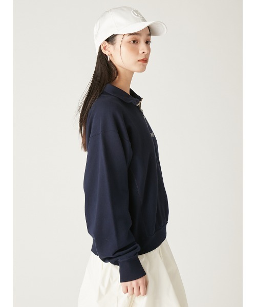 【Champion】リバースウィーブハーフジッププルオーバー　ネイビー FRAY I.D トレーナー スウェット 「Champion」リバースウィーブ
