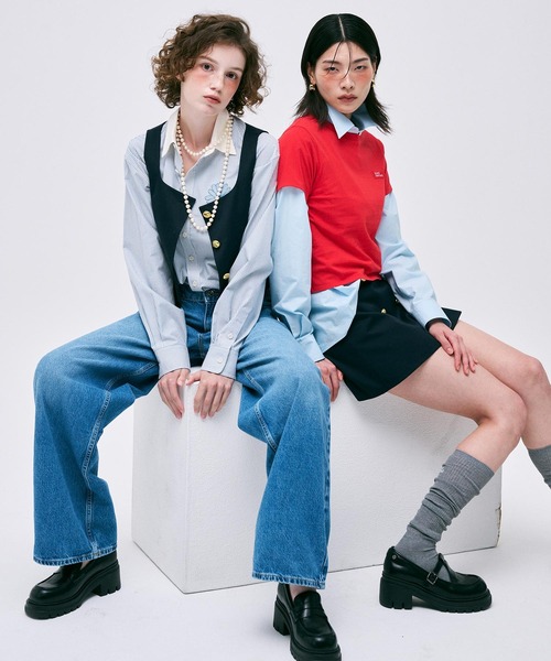 ブラウス シャツ OXFORD SHIRT STRIPE レディース Mardi Mercredi ブラウス シャツ OXFORD SHIRT STRIPE