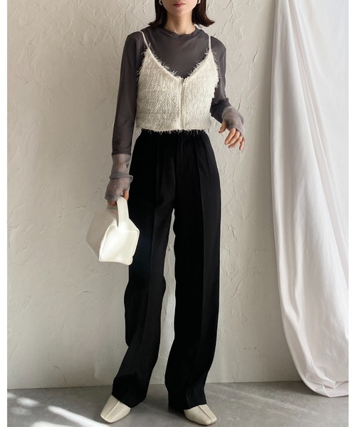 最も優遇 She's フロントジップショート丈ラメ ジレ ベスト Closet トップス