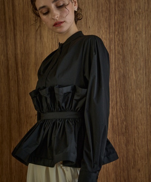 ERADIE（エラディエ） ブラウス シャツ Raffle Peplum Top ラッフル