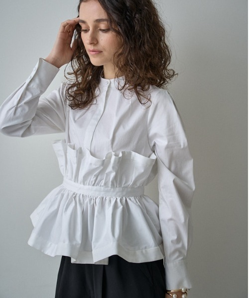 ERADIE（エラディエ） ブラウス シャツ Raffle Peplum Top ラッフル
