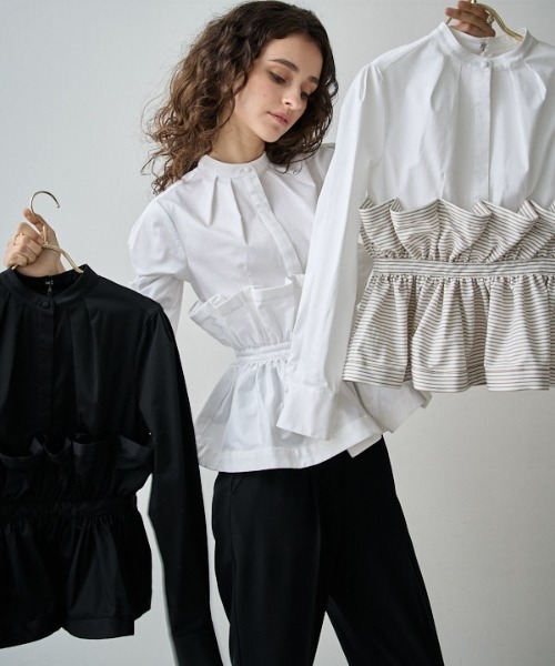 ERADIE（エラディエ） ブラウス シャツ Raffle Peplum Top ラッフル