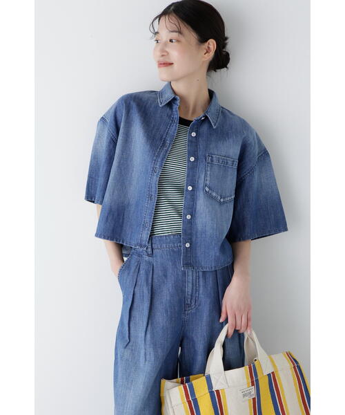 Healthy DENIM ヘルシーデニム 半袖デニムシャツ クロップド Healthy DENIM ヘルシーデニム 半袖デニムシャツ クロップド Healthy