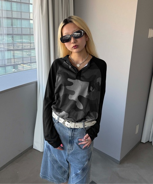 tシャツ ナンバリング迷彩ユニフォームロンT メンズ レディース