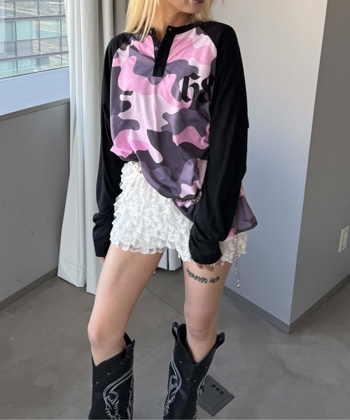tシャツ ナンバリング迷彩ユニフォームロンT メンズ レディース
