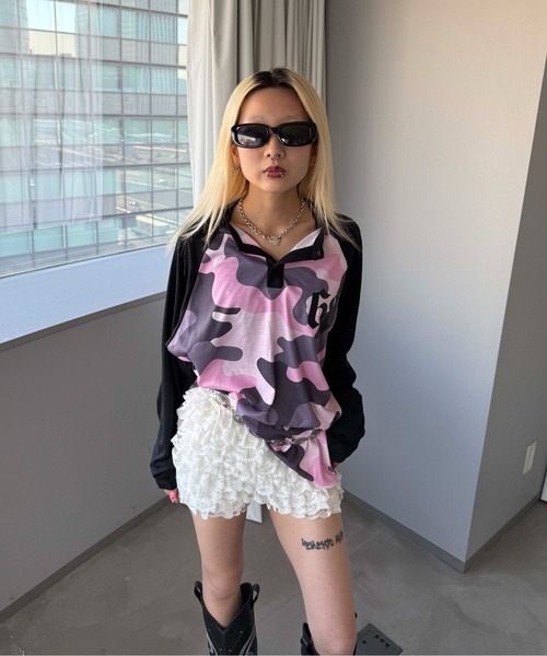 tシャツ ナンバリング迷彩ユニフォームロンT メンズ レディース
