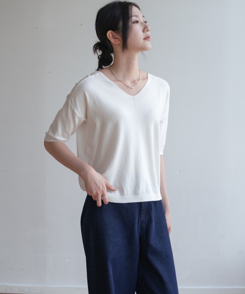 65%OFF 未使用 スリードッツ モックネック サマーニット RBC】【秋冬】ウール100%モックネックニットセーター/ブルー