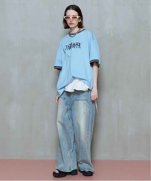MAISON SPECIAL tシャツ Fringe Embroidery Big Ringer T-shirt