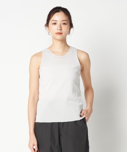 tシャツ DOUBLE-LAYERED TULLE TANK レディース