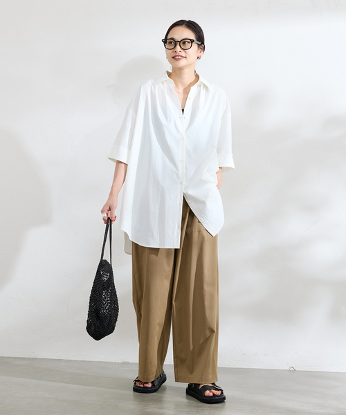 ブラウス シャツ 「追加」「＆FUNCTION」「接触冷感/UVカット」タイプライタービッグシャツ レディース JOURNAL STANDARD ブラウス シャツ 「追加」「＆FUNCTION