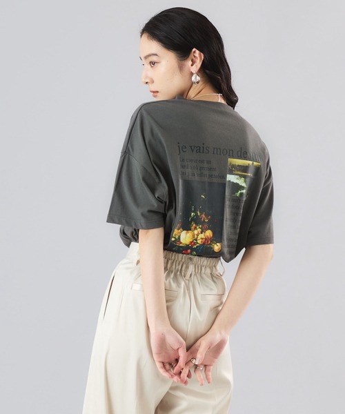 Muscat tシャツ ボックスシルエットバックプリントT レディース