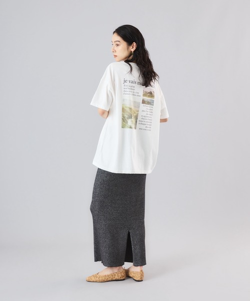 Muscat tシャツ ボックスシルエットバックプリントT レディース