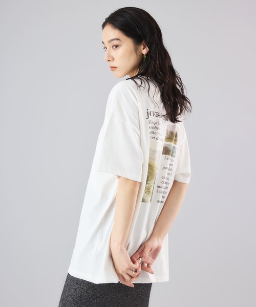 Muscat tシャツ ボックスシルエットバックプリントT レディース
