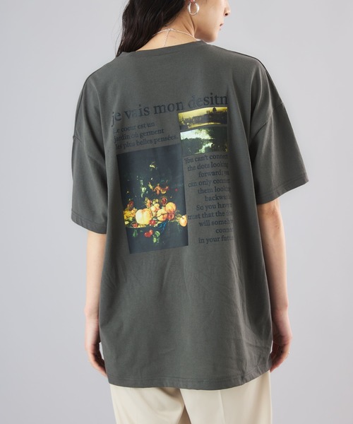 Muscat tシャツ ボックスシルエットバックプリントT レディース