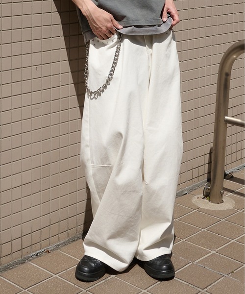 Perushu ジーンズ Studded Design Wide Balloon Pants／スタッズ