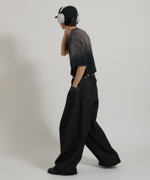 SILVER STUDDED RIGID DENIM/シルバースタッズリジットデニム