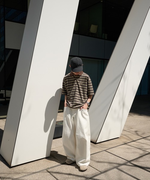 Perushu ジーンズ Studded Design Wide Balloon Pants／スタッズ