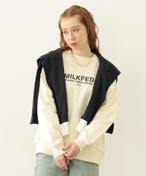 トレーナー スウェット STENCIL LOGO WIDE CREW SWEAT TOP レディース メンズ