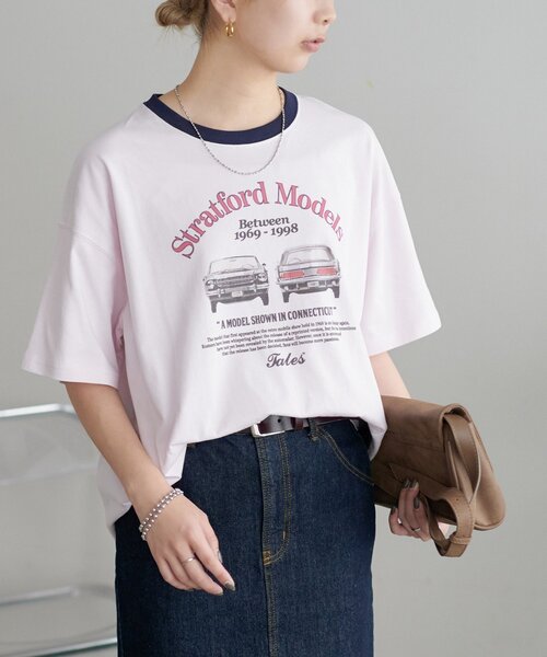 Discoat tシャツ 「ユニセックス」カーグラフィックリンガーT