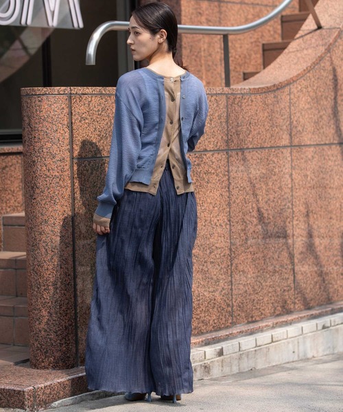 Munich（ミューニック） カーディガン ジョーゼット×シアーニット