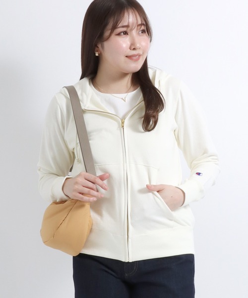 champion archive zip hoodie サーモンピンク　パーカー チャンピオン Champion レディース スウェットパーカー HOODED