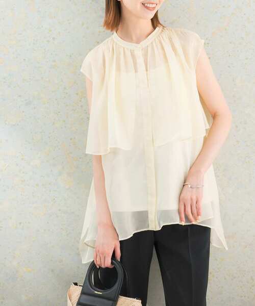 「URBAN RESEARCH ROSSO WOMEN」 ノースリーブブラウス FREE イエロー レディース