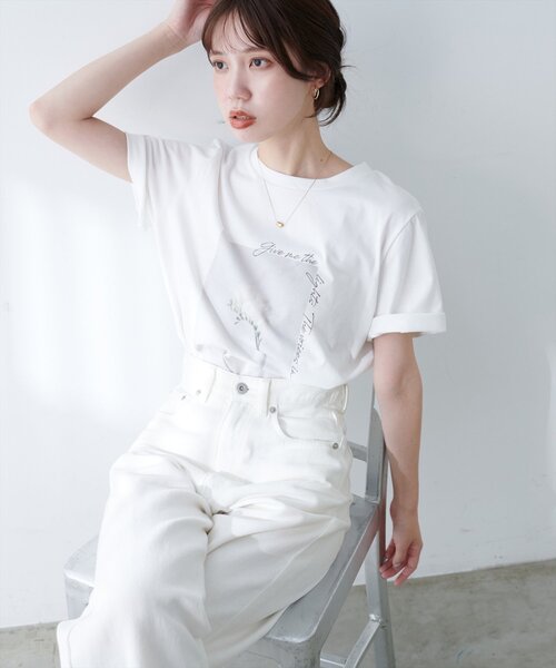 natural couture tシャツ 半袖 アソートフラワーフォトT レディース