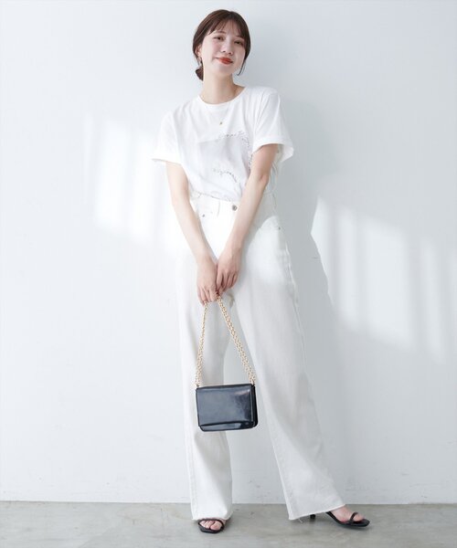 natural couture tシャツ 半袖 アソートフラワーフォトT レディース