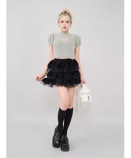 Darich レース付きフリルミニスカート Darich スカート ミックスレースフリルミニスカート : ZOZOTOWN