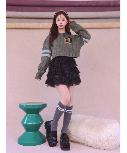 Darich レース付きフリルミニスカート Darich スカート ミックスレースフリルミニスカート : ZOZOTOWN