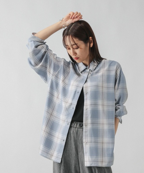 【ブラック】シグネチャーモノグラム柄 長袖 カラーシャツ (WOMENS) GLOBAL WORK｜チェックシャツ長袖/579509 | Rakuten Fashion(楽天
