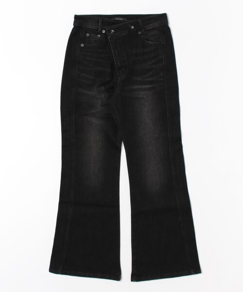 [JEANASIS] обработка ботинки cut Denim брюки SMALL оттенок черного прочее женский 
