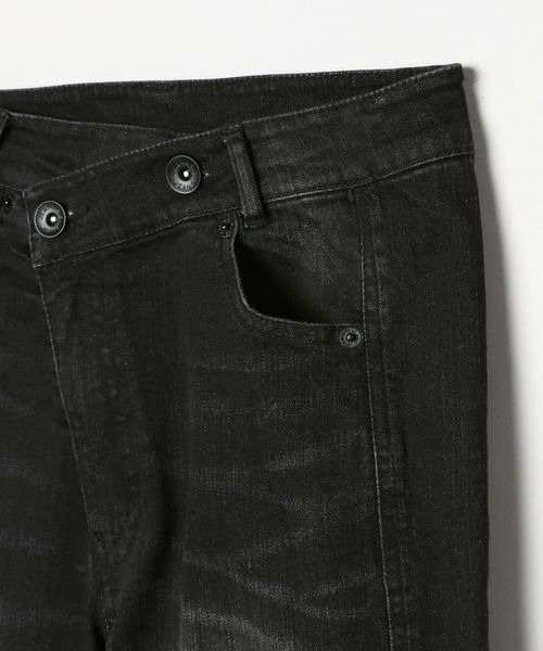 [JEANASIS] обработка ботинки cut Denim брюки SMALL оттенок черного прочее женский 