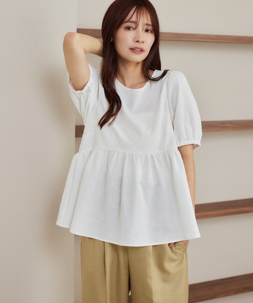 「mysty woman」 半袖ブラウス FREE ライトブルー レディース_画像8