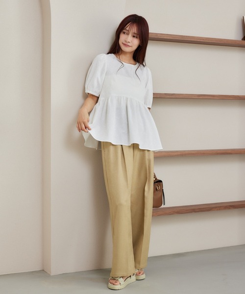 「mysty woman」 半袖ブラウス FREE ライトブルー レディース_画像9
