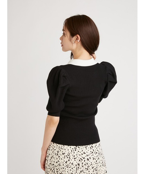 「SNIDEL」 半袖ニット FREE オフホワイト レディース_画像2