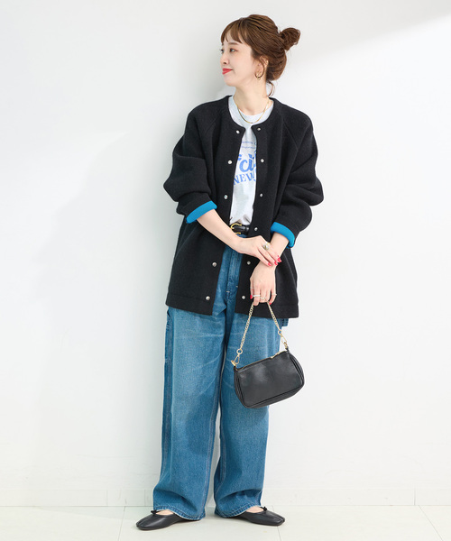 B.C STOCK（ベーセーストック） カーディガン 「追加」2層スムース編み