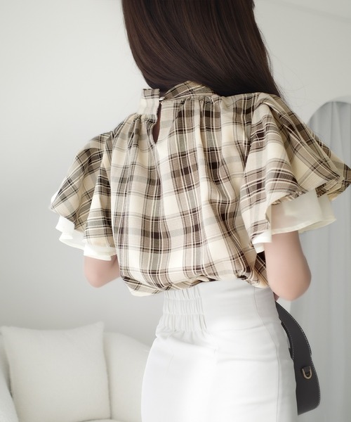 「mily bilet」 半袖ブラウス X-LARGE アイボリー レディース_画像6