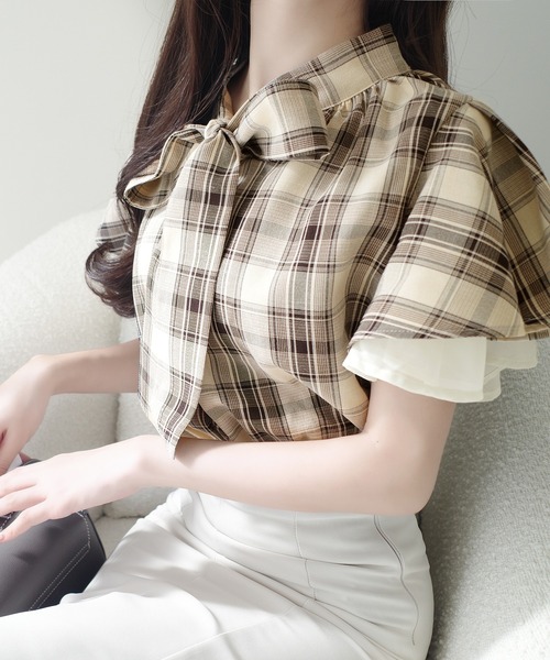 「mily bilet」 半袖ブラウス X-LARGE アイボリー レディース_画像8